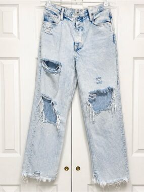 Free People We The Free Distressed High Rise Mom Jeans 26